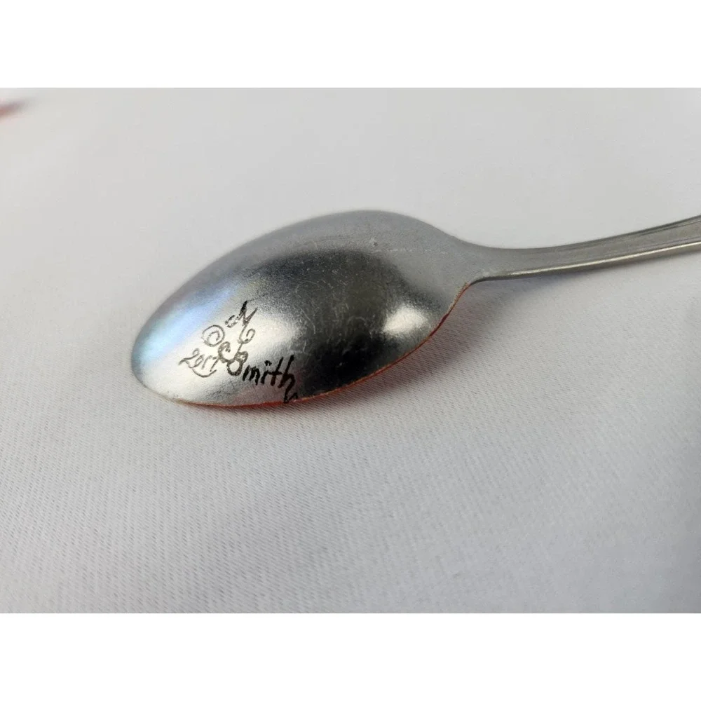 Hand Painted Teaspoon Decorative Metal‎ Spoon Angel Redhead w/clip Artisan Decor